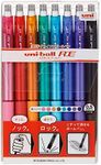 Uni Erasable Knock Ballpoint Pen, Uni-Ball R:E, 8 color assorted (URN180058C)