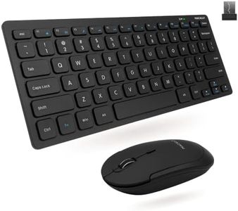 Macally Small Wireless Keyboard and Mouse Combo for PC - an Essential Work Duo - 2.4G - 78 Compact Key Cordless Mouse and Keyboard Combo with Mini Body and Quiet Click