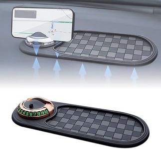 Poouty Car Anti Slip Mat 2025 New Multifunction Universal Cars Dash Mat Dashboard Cover, Rotatable Auto Mobile Phone Holder Accessories with Temporary Parking Numbe for Car Dashboard (A)