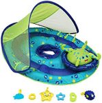 SwimWays 9 to 24 Months Step 1 Inflatable Baby Spring Pool Float Activity Center with Adjustable UPF 50 Sun Canopy & Toys, Octopus