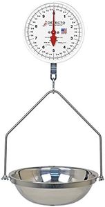 Detecto MCS-40DF Hanging Dial Scale, 40 lb. Capacity, Fish Pan, Double Dial