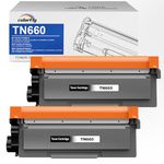 TN660 Toner Cartridge Replacement for Brother TN660 TN-660 TN630 TN-630 Black Compatible with HL-L2300D HL-L2340DW HL-L2380DW DCP-L2520DW DCP-L2540DW MFC-L2720DW MFC-L2700DW (Black, 2 Combo Pack)