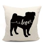 Mancheng-zi Pug Gifts for Pug Lovers,Pug Pillow Covers 18x18,Reserved for The Dog Pillow, Pug Gifts,Pugs Pillow, Pug Mom Gifts,Pug Lover Gifts