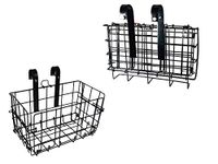 RAVIRAJ DISPLAY Folding Front/Rear Bike Basket Wire Mesh Fold-Up Detchable Hanging Bike Basket for Mountain Bike Black 1 NOS