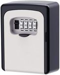 Gominimo Wall Mountable Key Lock Box, Durable Metal Body with 4 Digit Combination and Resettable Code, 5 Keys Capacity, Key Safe Storage Lock Box for Home, Warehouse, Indoor and Outdoor