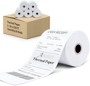 3 1/8" x 230' (30 Rolls) Thermal Receipt Paper, 80mm Cash Register Paper for Square POS System - AUEAR