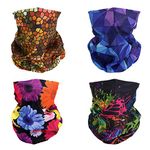 SMEHCF 4 Headband Bandana Balaclava Half Face Mask Shield Head Hair Scarf Neck Gaiter Hat Multipurpose For WoMen Men Breathable Reusable Washable Butterfly Daisy Hive Purple Yellow