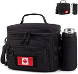 Tactical Reusable Lunch Bag for Men/Women - Insulated Lunch Box Leakproof Lunch Pail Freezable with Adjustable Shoulder Strap,Lunch Cooler Bag for Work Office Picnic Beach，Black