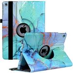 Ceysin Rotating Case for iPad 9th Generation (2021) / 8th Generation (2020) / 7th Gen (2019) 10.2 Inch - 360 Degree Rotating Protective Stand Cover with Auto Wake Sleep Function (Green Marble)