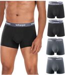 wirarpa Men's Underwear Trunks Micro Modal Boxer Shorts Soft Comfortable Underpants for Men 4 Pack Black Grey Size XL