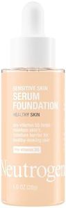 Neutrogena Healthy Skin Sensitive Skin Serum Foundation with Pro-Vitamin B5, Color Correcting & Pore Minimizing Liquid Foundation & Face Serum, Buildable Coverage, Light 01, 1 oz