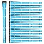 Geoleap Glory-T Rubber Golf Grips Set of 13-Thumb Pattern, Soft Feel, Anti-Slip, Standard/Midsize,6 Colors Optional, Comfortable Hybrid Golf Club Grips (Lignt Blue, Standard)