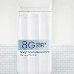 LiBa PEVA 8G Bathroom Small Shower Stall Curtain Liner, 36" W x 72" H Narrow Size, White, 8G Heavy Duty Waterproof Shower Stall Curtain Liner