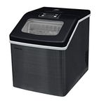 Frigidaire Ice Maker EFIC452, Countertop Stainless Steel Ice Maker with Transparent Window, Clear Ice Cube Maker with 40 lbs. Capacity, Ice Maker Machine – 14.8" D x 11" W x 14.1" H (Black)