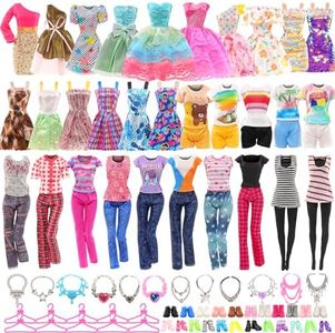 Barwa Lot 20 = 10 Set Fashion Handmade Clothes Outfit Dresses + 10 Pairs Shoes for 11.5 Inch 28 -30 cm Girl Doll