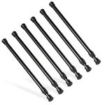 6Pcs Tension Rod, Goowin 25-40cm Tension Rods for Windows, No Drilling Rustproof Spring Adjustable Tension Curtain Rod for Doors, Windows, Wardrobe Bars, Drying Support Rods (Black)