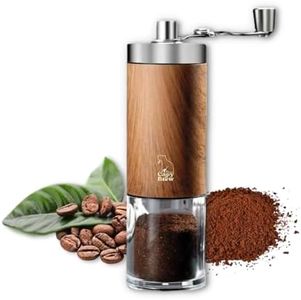 Capy Brew – Molinillo de café manual premium efecto madera | Molinillo silencioso de acero con mecanismo cerámico | Coffee grinder para todo tipo de café | Molinillo cafe manual para casa y exteriores