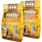 BioKitty 2 Pack Of Clumping Cat Litter, Highly Absorbent Natural Bentonite Cat Sand Litter, Unscented Long Lasting Odour Control Cat Litter, Cat Litter 2x10L (20L, Unscented)