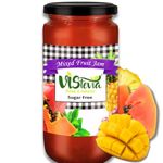 Vistevia Sugar Free Mixed Fruit Jam, Diabetic and Keto Friendly - Sweetened Naturally with Stevia, More Than 60% Fruit Content - Tastes Delicious - Pack of 1 (400G)