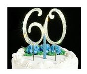 60 cake topper Premium Bling Rhinestone Diamond Gems for Birthday or Anniversary Party Decoration