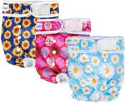 Pet Soft Dog Nappies Female - Washable Female Period Pants for Dogs Pets, Incontinence Reusable Dog Diapers 3Pack