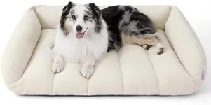 Lesure Orthopedic Dog Bed Sofa for Extra Large Dogs, Waterproof Dog Couch with Removable Washable Cover, Cute Aesthetic Pet Sofa Couch with Egg Crate Foam(41" x 29" x 11", Cream)