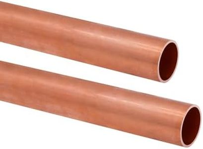 YTKavq 1"OD Copper Pipe, 0.04 inch（1mm）Wall Thickness 12" Length Polished Hollow Copper Round Tube Cut Lengths for DIY Crafts, Repair, Model Building, Electrical Projects(2 Pcs)