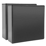 Amazon Basics 3" Heavy Duty View 3 Ring Binder, Black, 2/Pack