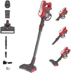 Hoover 39400928 HF122RH 011 Scopa Ricaricabile, H-Free 100, 0.9L, Batteria litio 22 V, 40 minuti, 2 velocità, Home, Griggio Rosso