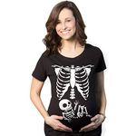 Crazy Dog Tshirts Maternity Skeleton Baby T Shirt Funny Cute Pregnancy Halloween Tee Announcement Funny Graphic Maternity Tee Halloween Maternity T Shirt Funny Maternity Black M