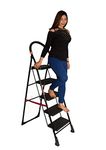 Parasnath Black Diamond Ladder 5 Step Heavy Folding Step Ladder with Wide Step 5.1 FT Ladder Made in India