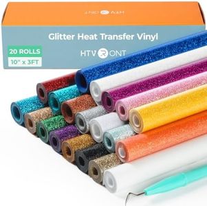 HTVRONT Glitter HTV Heat Transfer Vinyl Bundle, 20 Pack 10" x 3FT