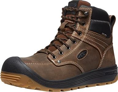 KEEN Utility Men's Fort Wayne 6” Waterproof Composite Toe Wedge Work Boots, Dark Earth/Gum, 13