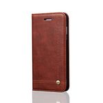 DaGeLon Retro Case for iPhone 8 Plus 7 Plus 5.5 Inches, Vintage Elegant Simple Folio Cover Premium Leather Flip Case Bumper Wallet Card Slots Magnetic Adsorption Shell Shockproof Protective, Brown