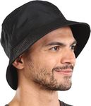 Missby Polyester Packable Bucket Sunhat For Men & Women (Black), Free Size