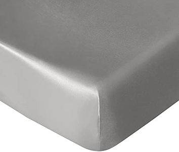 NTBAY Silk Satin Fitted Crib Sheet, Super Soft and Silky 28x52 Crib Sheet for Standard Crib and Toddler Mattresses, Boys, Girls, Unisex, Grey, 28x52 Inches