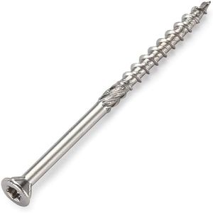 BOLT DROPPER Deck Screws 2.5 inch - Flat 8x2.5"- Stainless Steel Screw, (350 Pack) Torx Drive, Type 17 Wood Cutting Point, 18-8 (305) Stainless Steel, Hidden Fasteners Corrosion Resistant, Deck Screws
