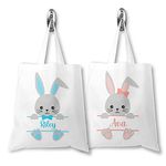 Personalised Easter Bunny Tote Bag, Custom Easter Egg Hunt Sack, Easter Gift, Boys or Girls, Kids Treat Bag, Bunny Rabbit Bag, Easter Gift Bag, Easter Egg Bag