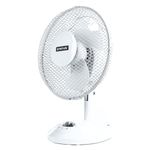 Status 9 Inch Oscillating Desk Fan with 2 Speed Settings, Adjustable Tilt Portable Cooling Fan for Desk, Bedside and Home Office, White (S9DESKFAN1PKB)