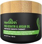 Herbishh Argan Hair Mask-Deep Conditioning & Hydration For Healthier Looking Hair- for very Dry, Weak, Stressed Out Hair, No Sulphates, No Paraben (150)