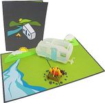 PopLife Camping Trip 3D Pop Up Fathers Day Card - Dad Gift, Camping Birthday, Retirement, Popup Father's Day Card - Fold Flat for Mailing - Mountain Card, RV Gift, National Park - for Husband, for Son