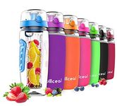 willceal Fruit Infuser Water Bottle 32oz Durable, Large - BPA Free Tritan,Flip Lid, Leak Proof Design - Sports, Camping (Blue)