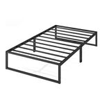 Zinus Lorelai Platform Single Bed Frame, Black - Includes Under-Bed Storage & Steel Slat Support - No Box Spring Needed - Easy to Use & Assemble