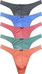 iKingsky Men's Thong Underwear Soft Stretch T-Back Mens Underwear (X-Large, 5 Pack)