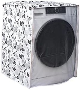 Classic® Front Load Washing Machine Cover for IFB 7 Kg, 7.5 Kg, 8 Kg, 8.5 Kg (63cmsX63cmsX81cms, Half White & Grey). Pack of 1 Washing Machin Cover.
