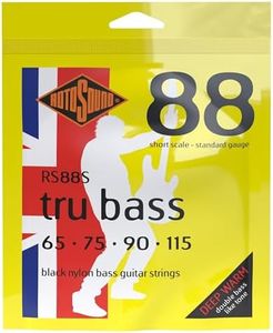 Rotosound RS88S Black Nylon Flatwound Short Bass Guitar Strings (65 75 90 115)