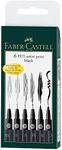 Faber Castell : Pitt Artist Pen : India Ink : Black : Set of 6 (XS,S,F,M,B,C)