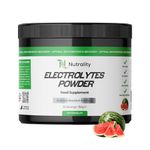 Nutrality Electrolytes Food Supplement Powder 1000mg Sodium 350g | 50 Servings, No Sugar, Magnesium Keto Electrolyte Hydration Powder, No Calcium, Paleo Hydration, Gym | Vegan | Watermelon Salt