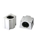 Mssoomm 2PCs SCS20UU Aluminum Linear Motion Ball Bearing Box Bushing 50mm Long Linear Roller Bearing Slide Block for CNC 3D Printer Accessories