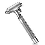 All Metal Safety Hammer with Window Breaker and Seatbelt Cutter - 3-in-1 Emergency Escape Tool for Car, Heavy-Duty Aluminum Alloy Car Accessories for Men, Essential for Emergency Car Kit (1pc)
